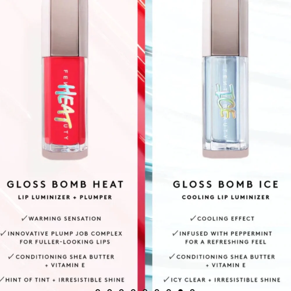 Fenty Beauty Cold Heartd ICE Clear Lip Gloss Luminizer & Versace Bright Crystal